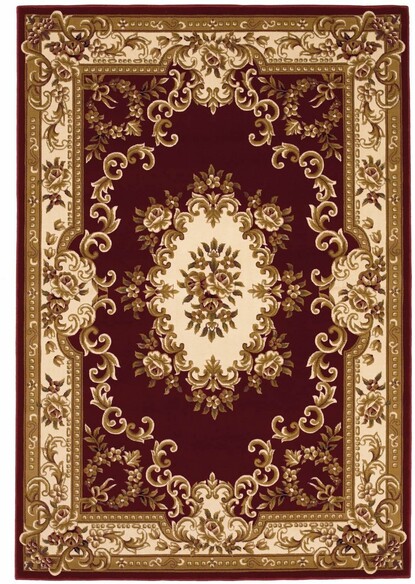 KAS Corinthian Red and Ivory Aubusson 5308